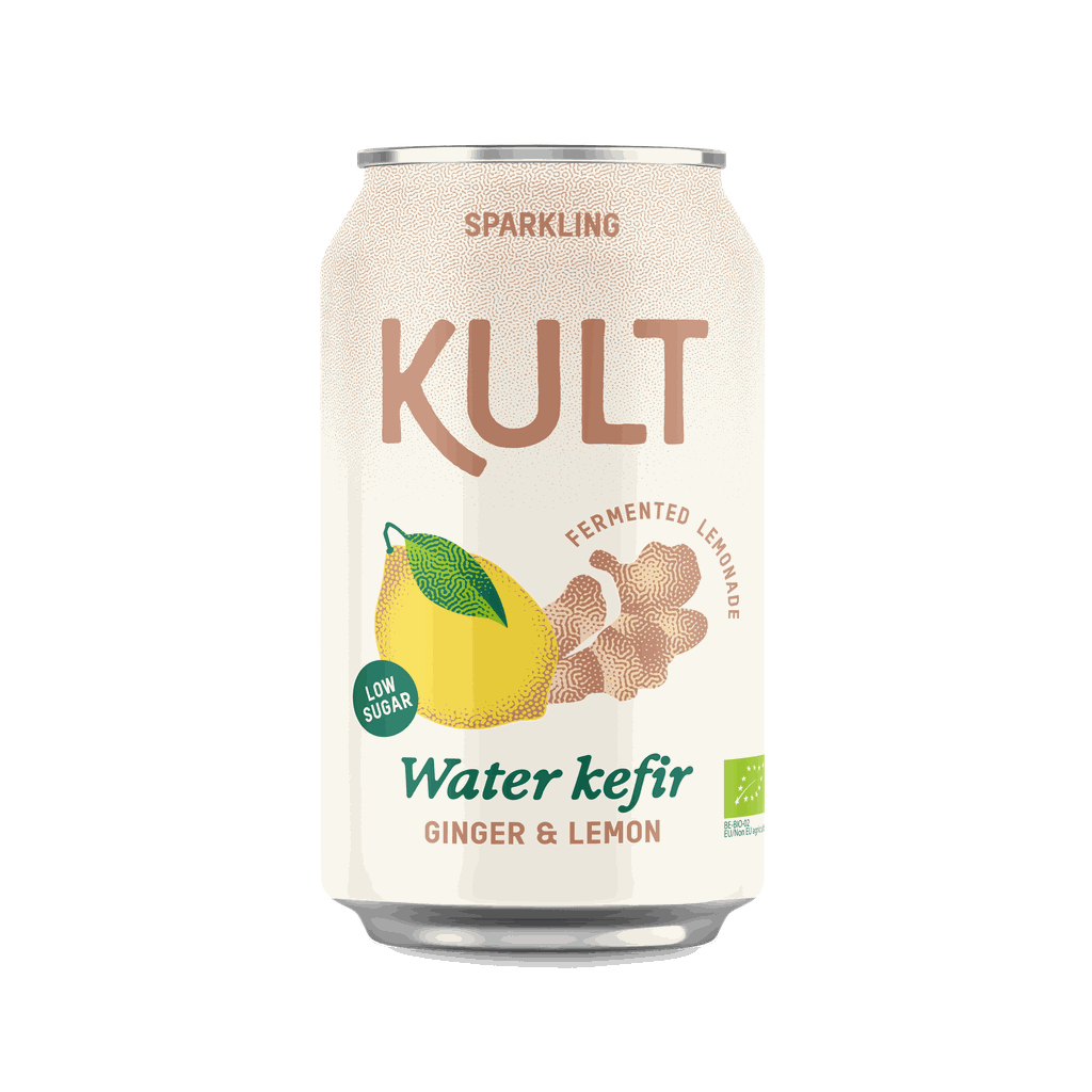 Kult Water Kefir, Ginger & Lemon, 330 ml