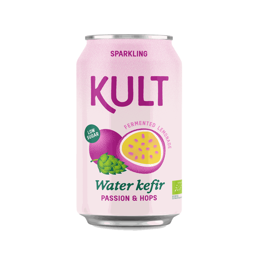 KULT vodni kefir Marakuja in hmelj, 330 ml