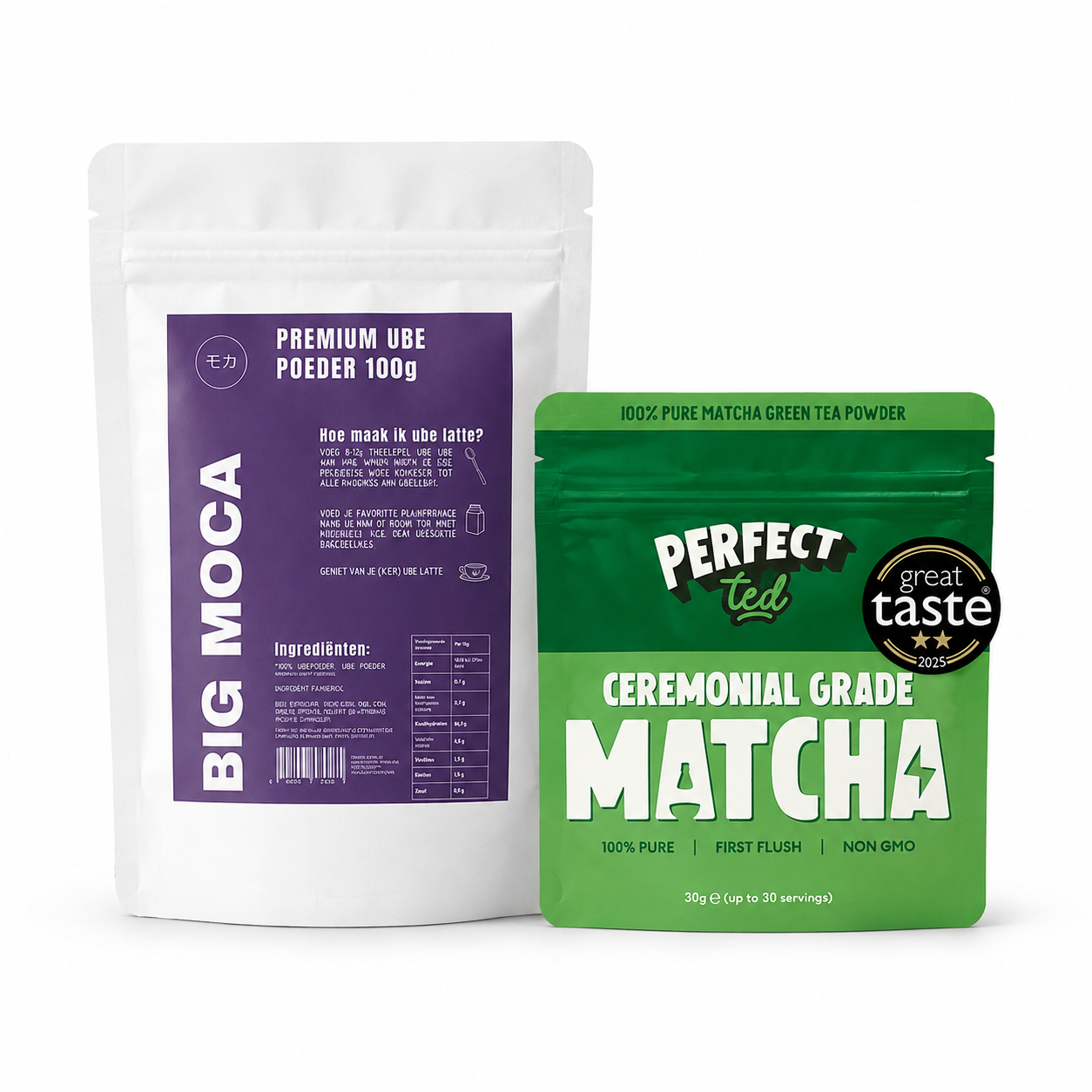 Ube in Matcha – vijolično-zelena kombinacija