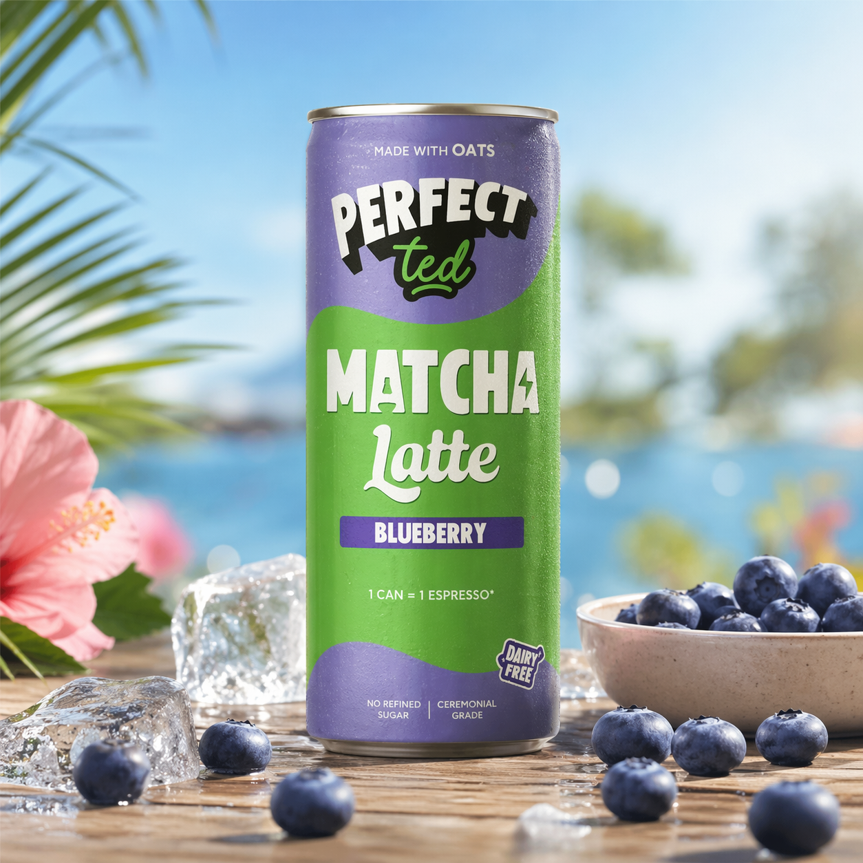 Blueberry Oat Matcha Latte